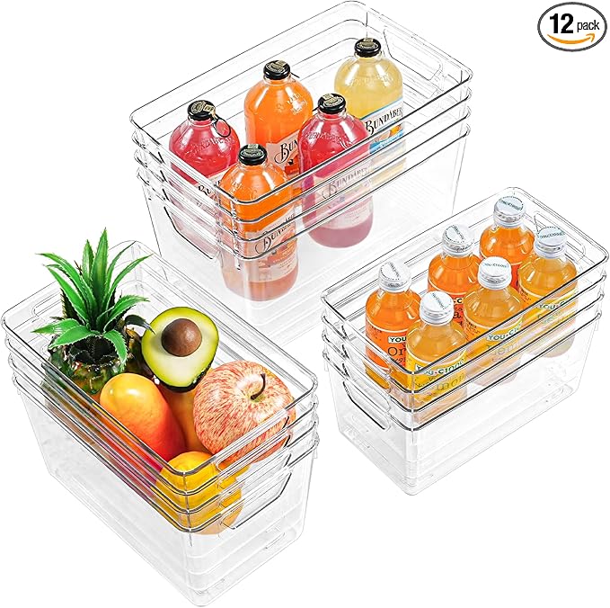Freebat 12 Pack Organizers and Storage, Pantry Organization and Storage Bins by Freebat
