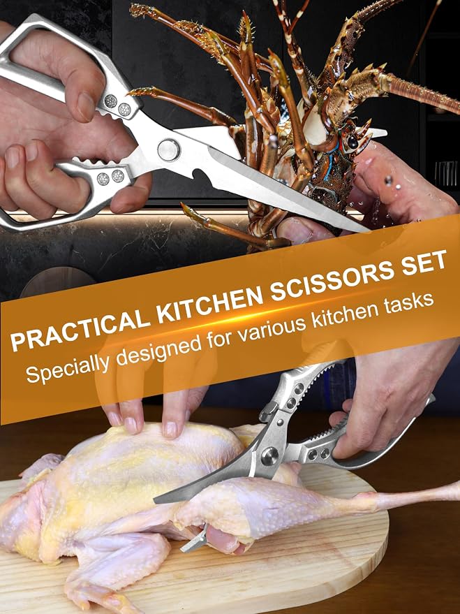 2 Pack Kitchen Shears, Heavy Duty Poultry Shears - Image 2