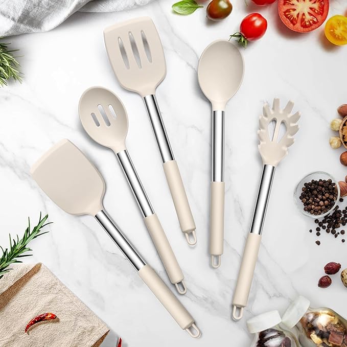 TeamFar Cooking Utensils Set, Heatproof & Healthy, Nonstick & Easy Clean - Image 7