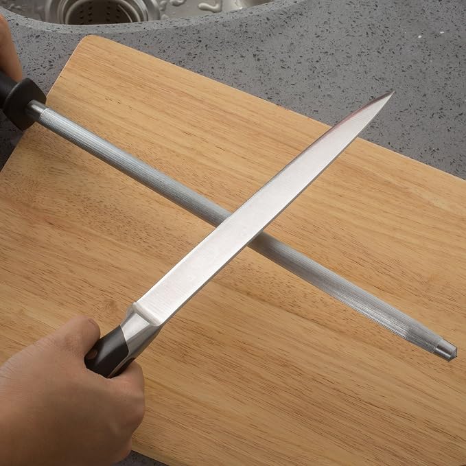 Professional Carbon Steel Black Knife Sharpening Steel - Image 8