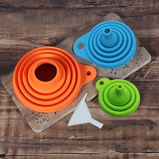 KongNai 4 Sizes Kitchen Funnel Set, Food Grade Silicone Collapsible Funnel - Image 3
