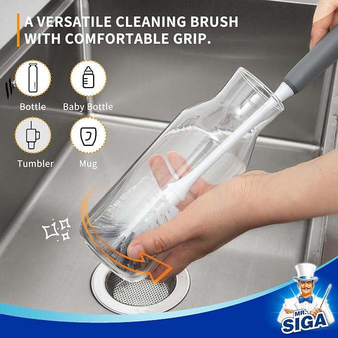 MR.SIGA Long Handle Bottle Brush, Flexible Scrub Brush - Image 5
