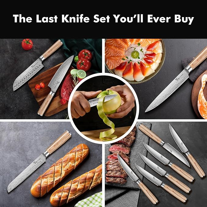 SYOKAMI 2026 Upgrade Knife Set 14 Japanese Style Kitchen Knife Set - Image 7
