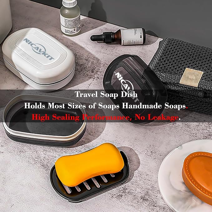 2Pack Travel Soap Container, Leakproof Travel Soap Box Bar Soap Dish Case - Image 5