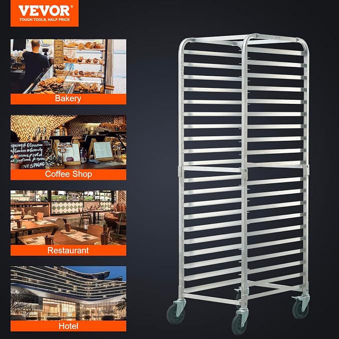 VEVOR Bun Pan Rack, 20-Tier Commercial Bakery Racks - Image 7