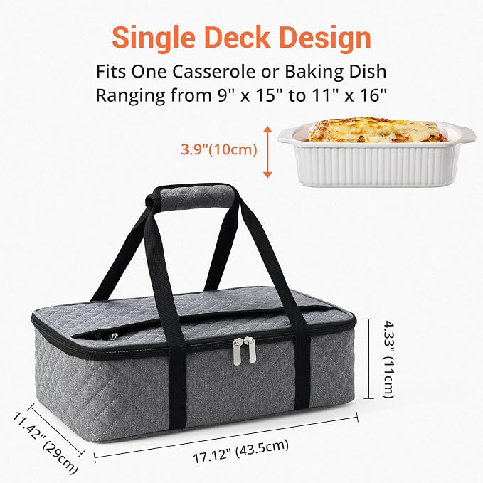 Insulated Casserole Carrier Portable Food Tote - Image 2