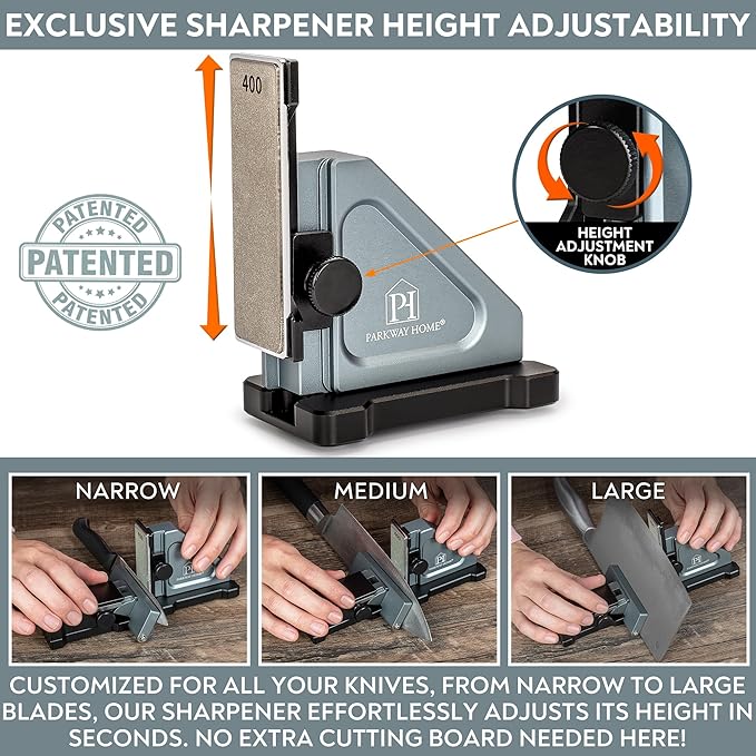 PATENTED ORIGINAL ADJUSTABLE ROLLING KNIFE SHARPENER KIT: Adjustable Height - Image 4