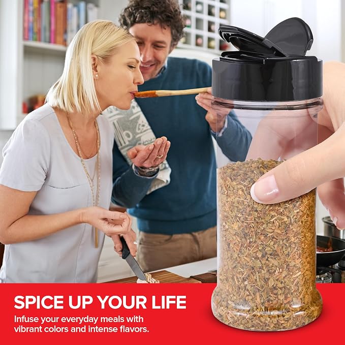 6 Pack 5.5 oz Round Plastic Spice Jars, Empty Seasoning Containers - Image 7