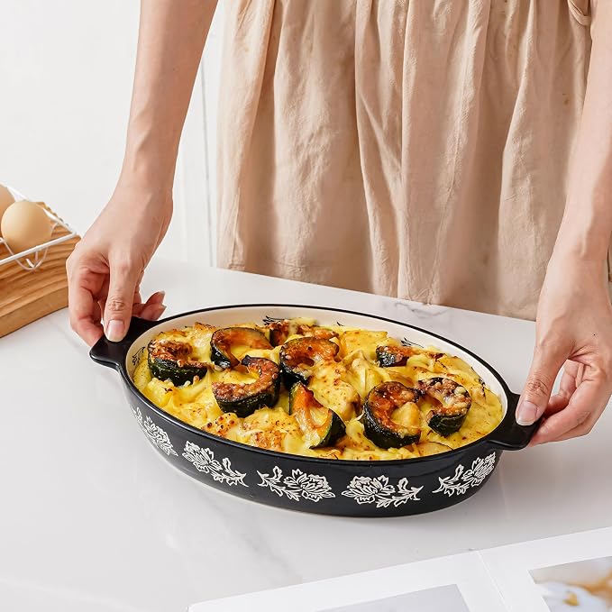 Wisenvoy Casserole Dish Baking Dish Ceramic Au Gratin Baking Dish Lasagna Pan - Image 2