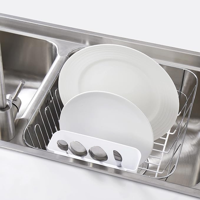 Sweet Home Collection 2 Piece Dish Drying Rack Set Drainer - Image 5