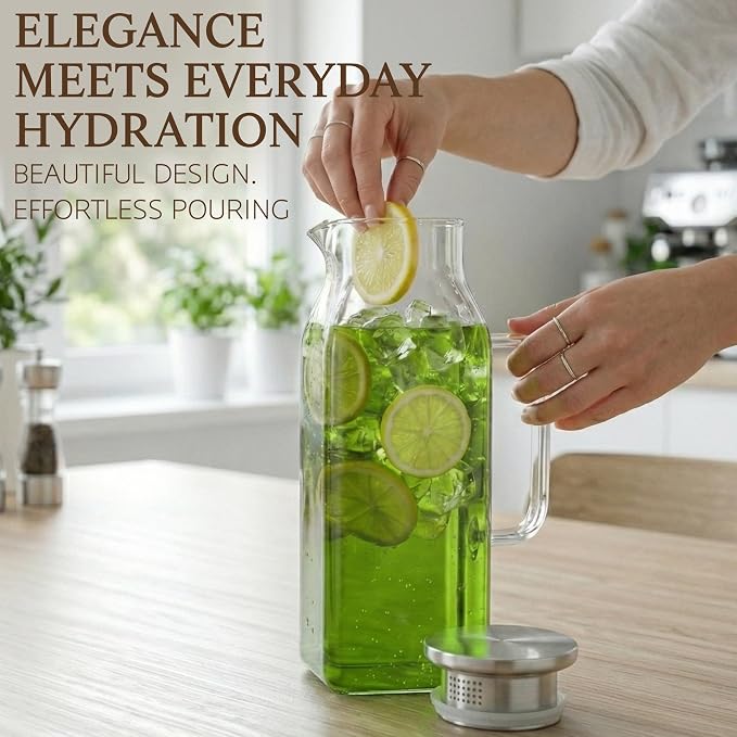 2 Pack Square Glass Pitcher - Image 5