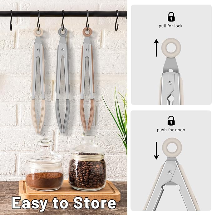 Hotec Mini Silicone Kitchen Tongs - Image 5