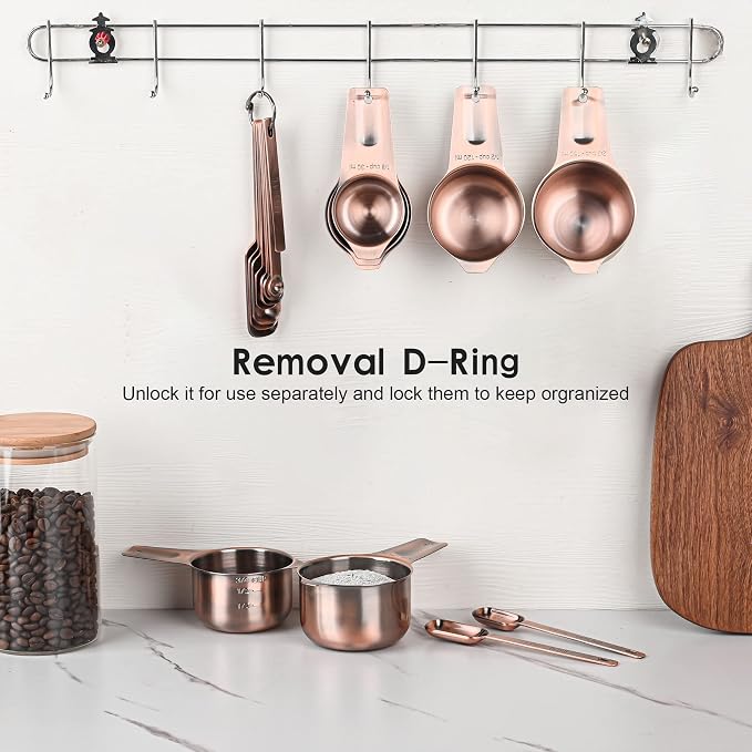 Measuring Cups and Spoons Set, Copper Measuring Cups and Spoons Set - Image 9