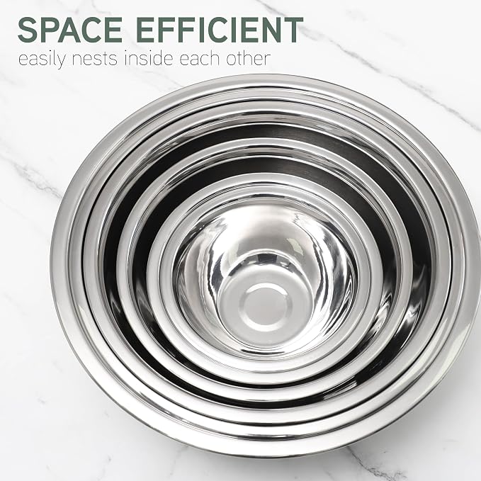 COOK WITH COLOR Stainless Steel Mixing Bowls Set - Image 5