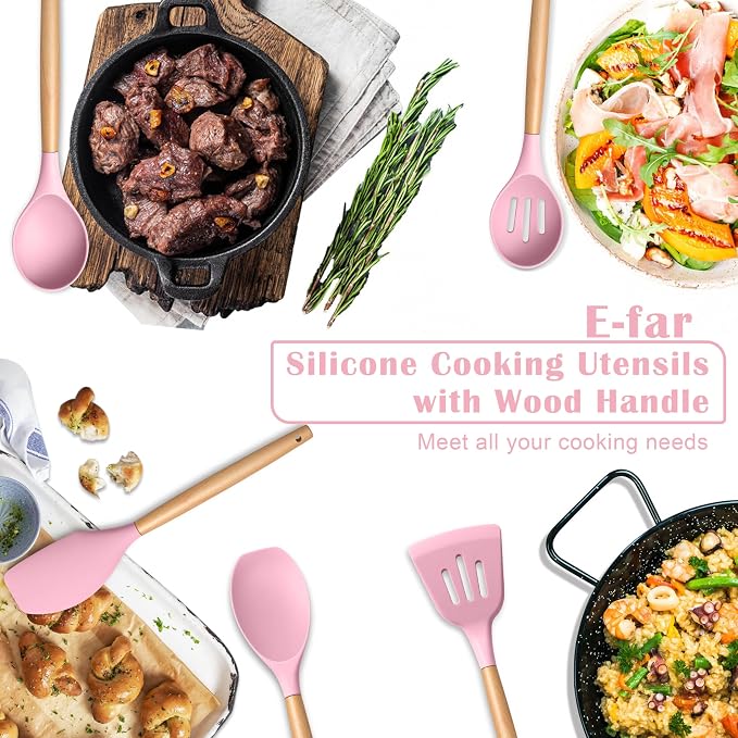 E-far Silicone Cooking Utensils Set, 5-Piece Kitchen Utensils Set - Image 7