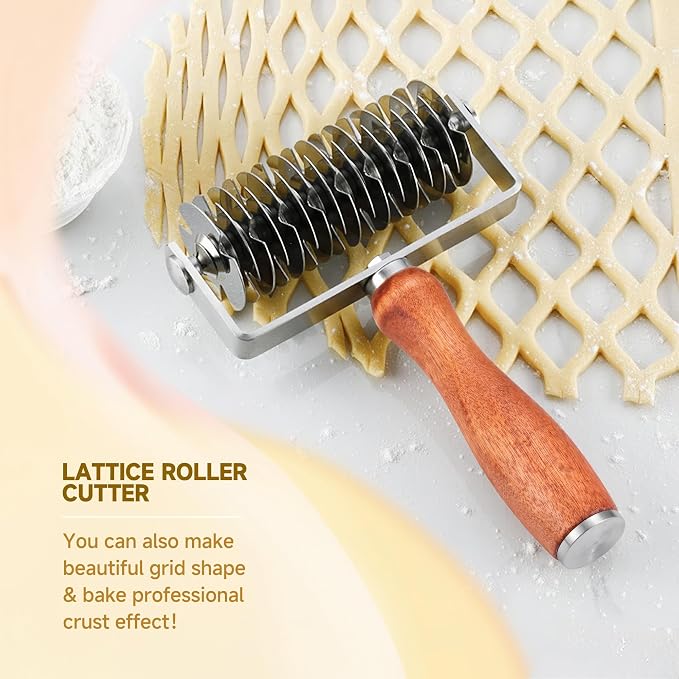 Pastry Lattice Roller Cutter, Stainless Steel Dough Cutter Wheel - Image 5