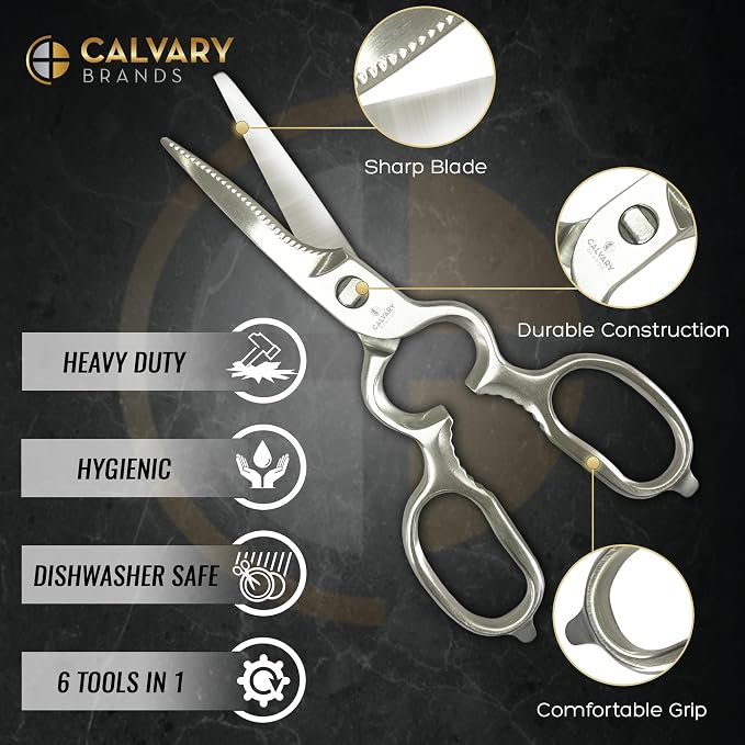 Kitchen Scissors for Food | Professional Chef Endorsed | Kitchen Shears Heavy - Image 5