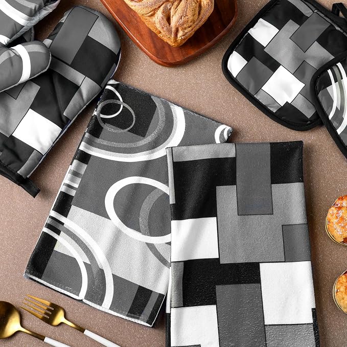 Jingmore 6 Pcs Kitchen Decor Set Accessorie Farmhouse Kitchen Towels Pot - Image 3