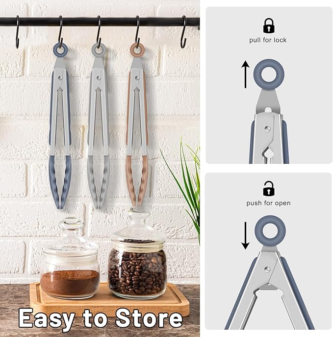Hotec Mini Silicone Kitchen Tongs - Image 5
