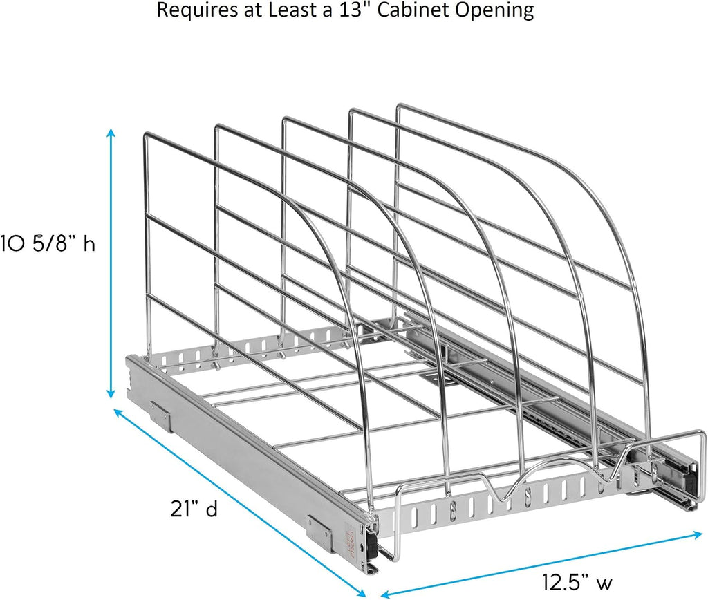 Pull Out Organizer for Bakeware, Cutting Board and Trays, 12.5”W x