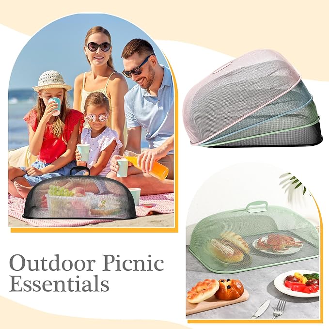 Hicarer 4 Pcs Metal Mesh Screen Food Cover - Image 4