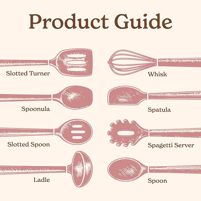 Country Kitchen Non Stick Silicone Utensil Set - Image 3