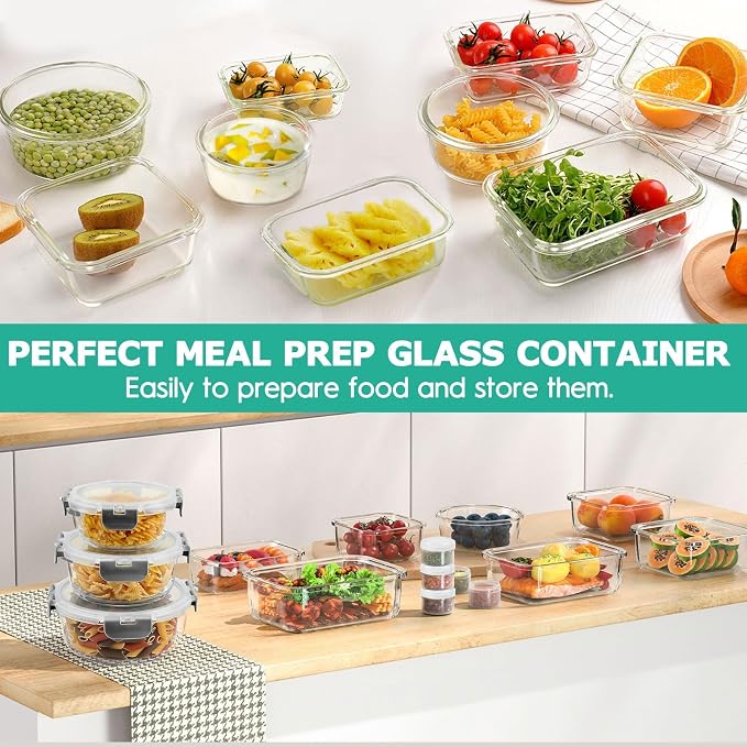 AMALEKO 34pc Glass Food Storage Containers - Image 6