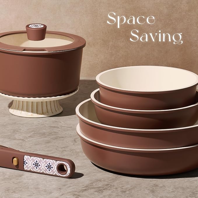 CAROTE 19Pcs Ceramic Cookware Set, Pots and Pans Set Non stick, Non Toxic - Image 4