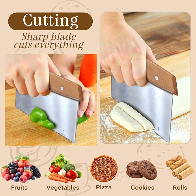 Multipurpose Bench Scraper, Dough Scraper and Dough Cutter - Image 3