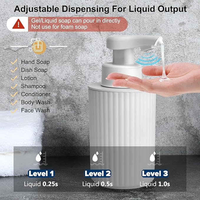 Automatic Soap Dispenser Liquid Touchless: 9oz White Plastic - Image 3