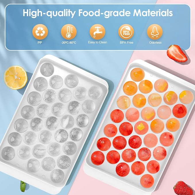 WIBIMEN Ice Cube Tray with Lid and Bin - Image 3