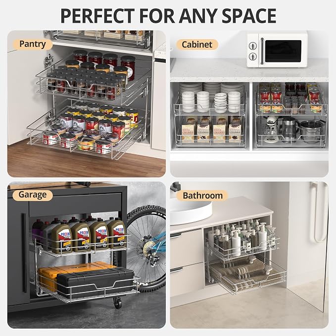 ZOINLIY Pull Out Cabinet Organizer, Versatile Slide Out Kitchen Organizers and - Image 5