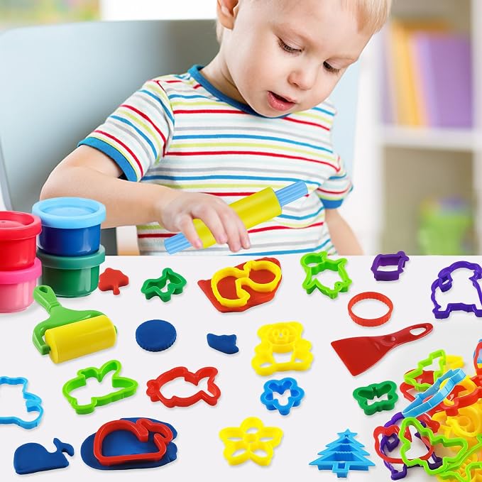 Dough Tools with 40 pcs Plastic Dough Cutters Animal Shapes - Image 6