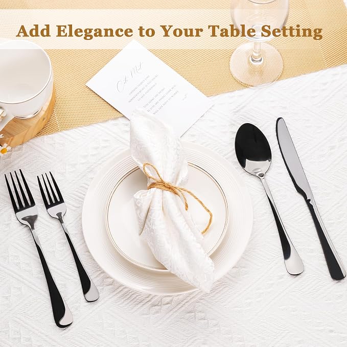 Astercook Silverware Set 48-Piece Black Flatware Set - Image 4