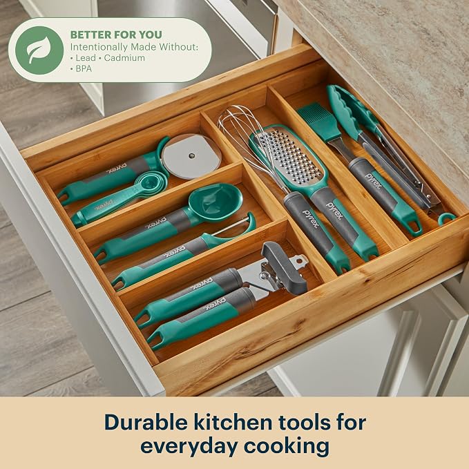 Pyrex 22-Piece Silicone Kitchen Cooking Utensils Set, Non-Stick Silicone - Image 3