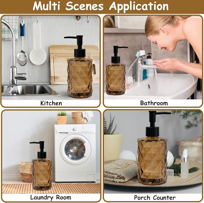 Brown Glass Soap Dispenser - Image 5