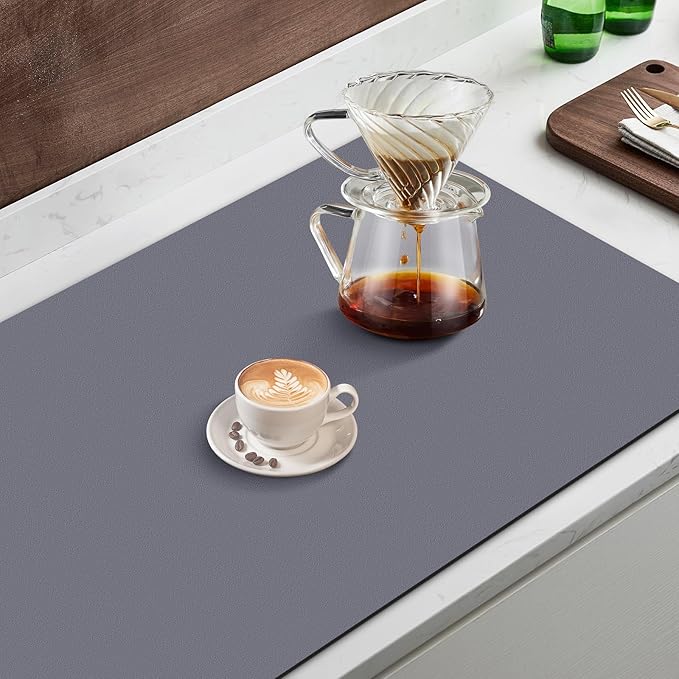 WISELIFE Coffee Mat Super Absorbent Dish Drying Mat Coffee Bar Accessories - Image 5