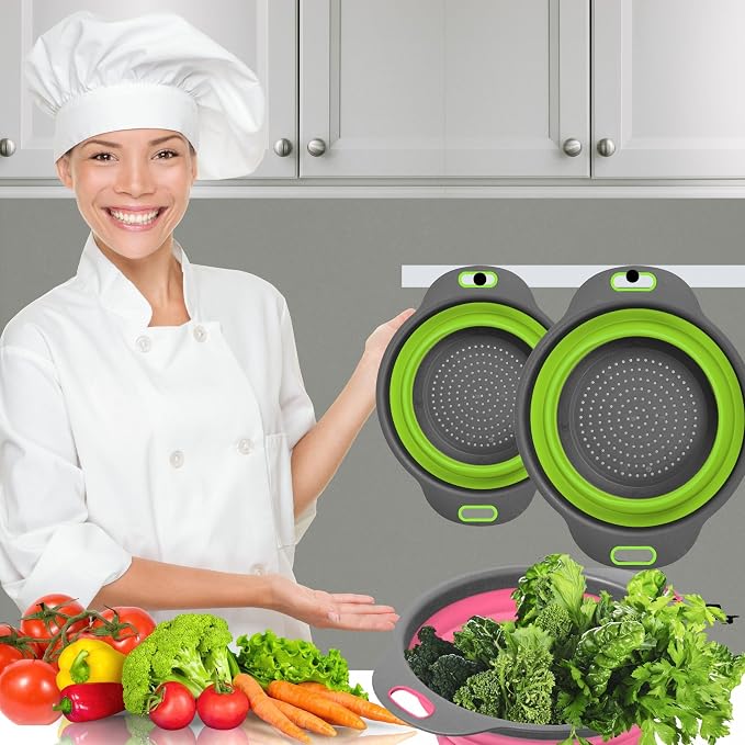 Green Kitchen Strainer Colander Set - Image 9