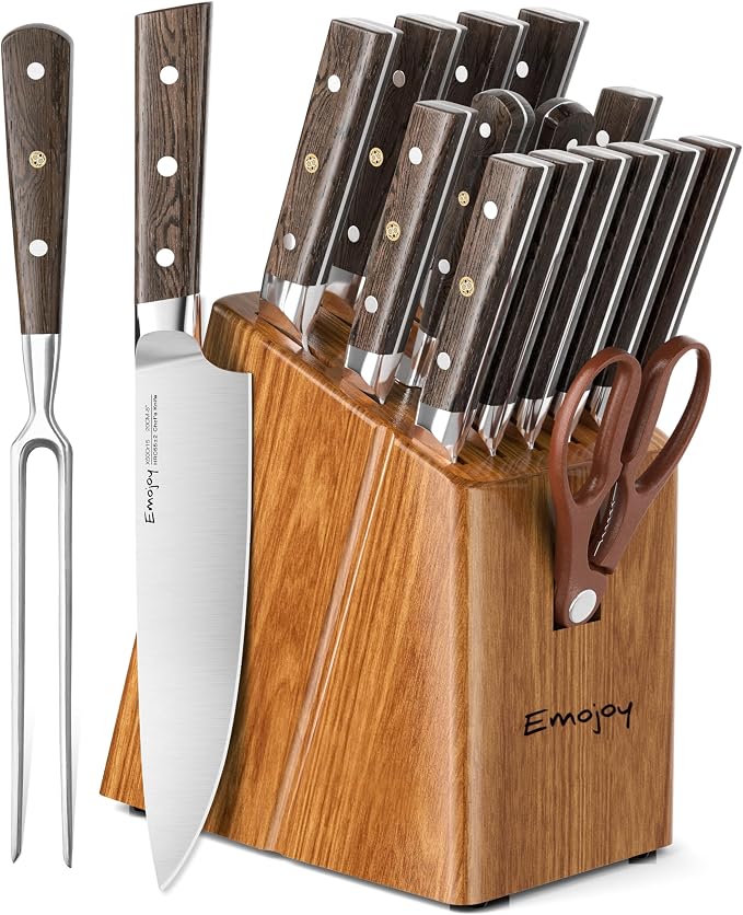 Knife Set, Emojoy 16-Piece Kitchen Knife Set by EMOJOY