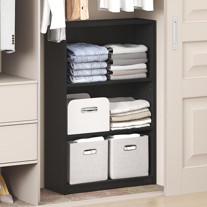 Furinno Reed Closet Organizers and Storage, 3-Tier Closet Organizer, Open Shelf by Furinno-FitsYourSpaceFitsYourBudget