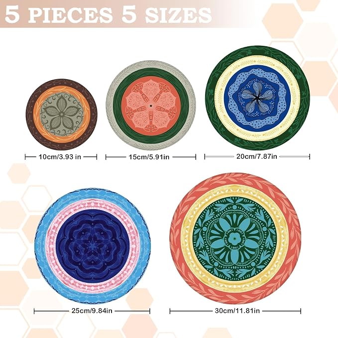 5-Size Reusable Beeswax Bowl Covers - Image 2