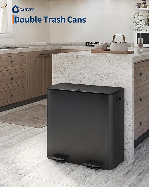 Garvee Double Trash Can, 2 x 10.6 gal Garbage Can - Image 5