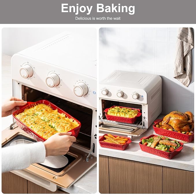 Dafuceramic Casserole Dishes for Oven, Baking Dishes, Ceramic Bakeware Sets of 4 - Image 3