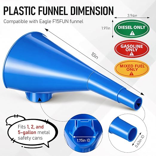 Plastic Funnel for Type I Metal Safety Cans, Compatible - Image 3