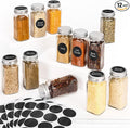 12Pcs Spice Jars with Label, 4oz Empty Square Seasoning Containers, Spice Jars by DIDITIME
