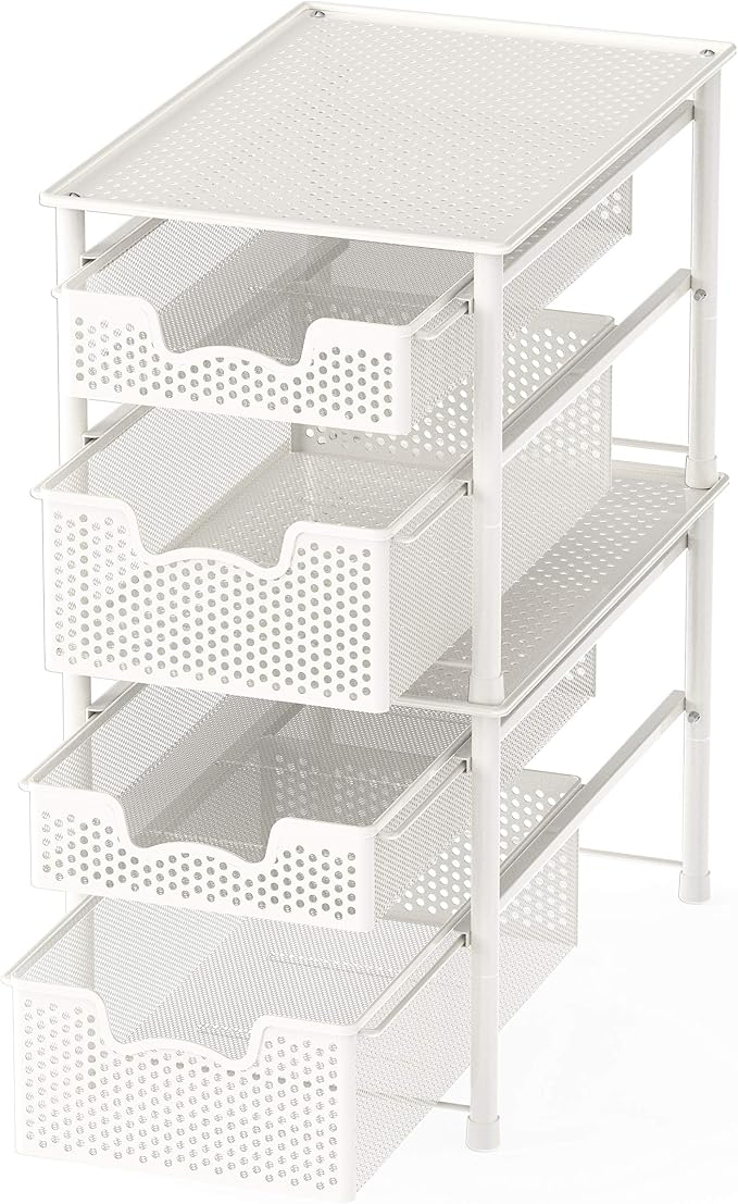 Simple Houseware Stackable 2 Tier Sliding Basket Organizer Drawer - Image 4