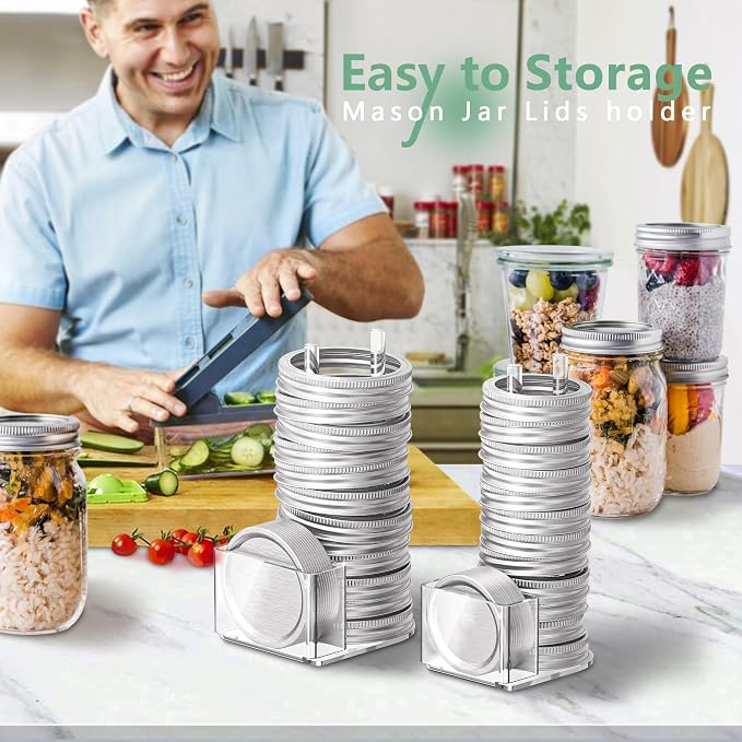 Mason Jar Lid Storage Organizer, Space-Saving Holder - Image 4