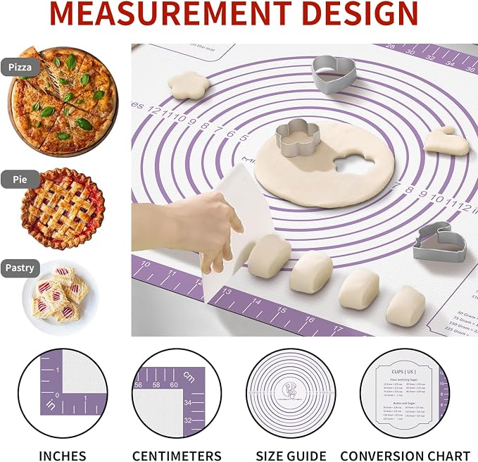 Non Stick Pastry Mat, Extra Large Silicone Baking Mat - Image 3