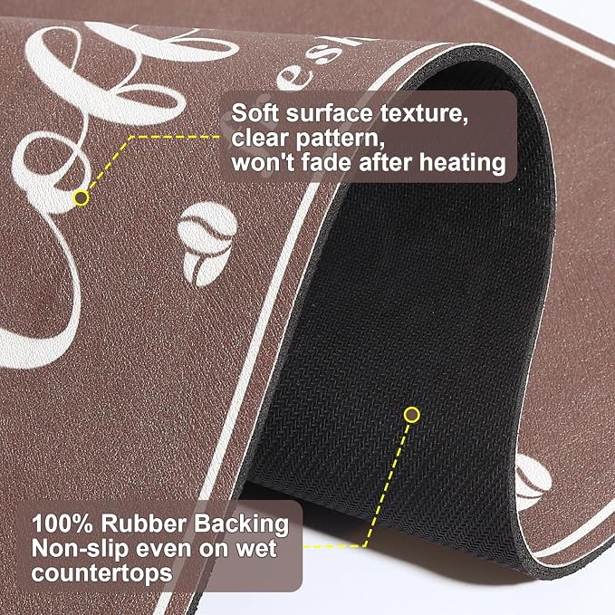 CooRug Absorbent Coffee Mat, Fashion Dish Drying Mat - Image 7