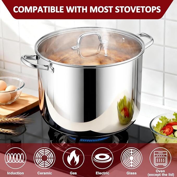 Herogo 24-Quart 18/10 Stainless Steel Stock Pot - Image 4